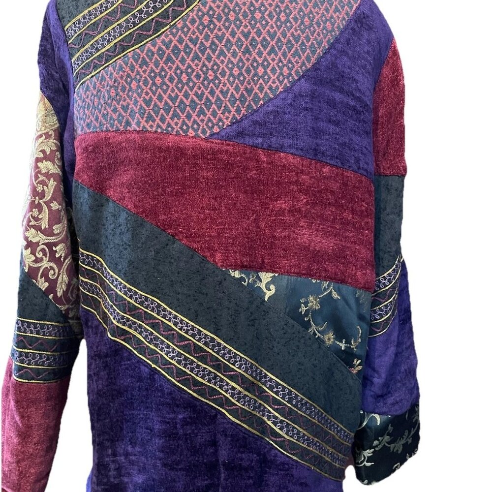 Indigo Moon Tapestry Damask Patchwork Embroidered… - image 4